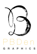 The letters P,B, and D are merged in to one script text that resembles an upper case B